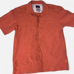 Quiksilver Waterman Shirt Mens Large Comfort Fit Button Up Short Sleeve Pocket